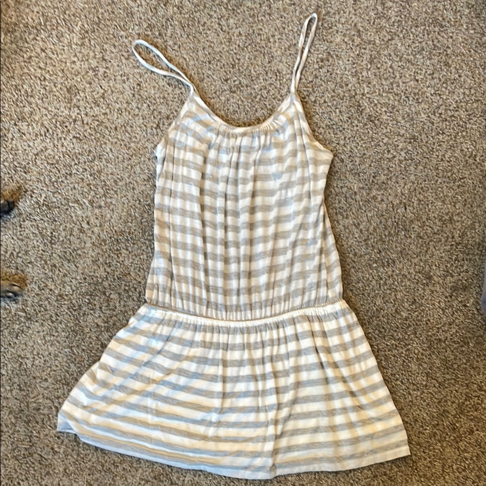 White and Gray Spaghetti Strap Sundress